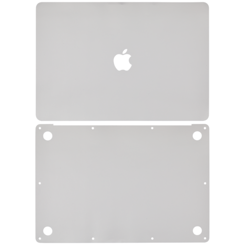 2-in-1 (Top, Bottom) Skin For MacBook Air 13" A1932 (2018-2019) / A2179 (2020) (Silver)