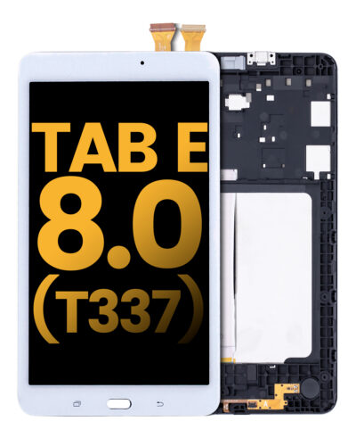 Écran LCD avec cadre pour Samsung Galaxy Tab E 8.0" (T375 / T377 / T378) (2016) (Remis à neuf) (Blanc) – Image 2