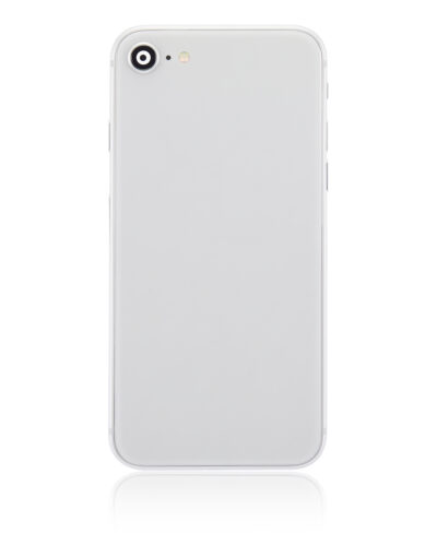 Back Housing W/ Small Components Pre-Installed For iPhone 8 (No Logo) (Aftermarket Plus) (Silver) – Image 3