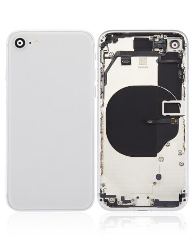 Back Housing W/ Small Components Pre-Installed For iPhone 8 (No Logo) (Aftermarket Plus) (Silver) – Image 2