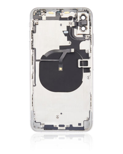 Back Housing W/ Small Components Pre-Installed For iPhone XS Max (No Logo) (Aftermarket Plus) (Silver) – Image 3