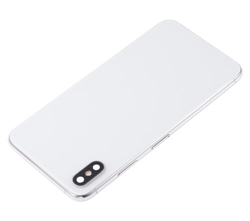 Back Housing W/ Small Components Pre-Installed For iPhone XS Max (No Logo) (Aftermarket Plus) (Silver) – Image 4