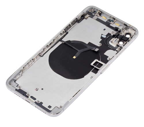Back Housing W/ Small Components Pre-Installed For iPhone XS Max (No Logo) (Aftermarket Plus) (Silver) – Image 5