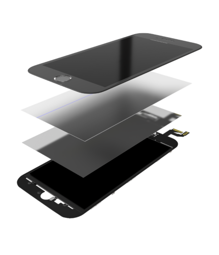 4 in 1 (Front Glass + Frame + Polarizer + OCA Pre-Installed) For iPhone 6 (2 Pack) (Black)