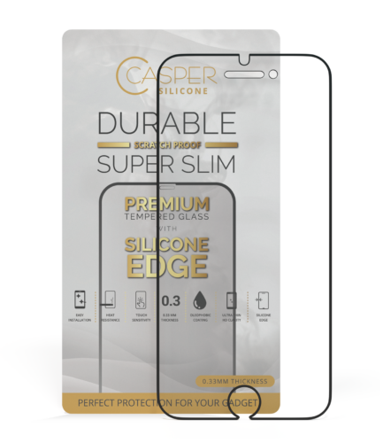Casper Silicone Tempered Glass For iPhone 6 Plus / 6S Plus / 7 Plus / 8 Plus (Retail Pack) (Clear)