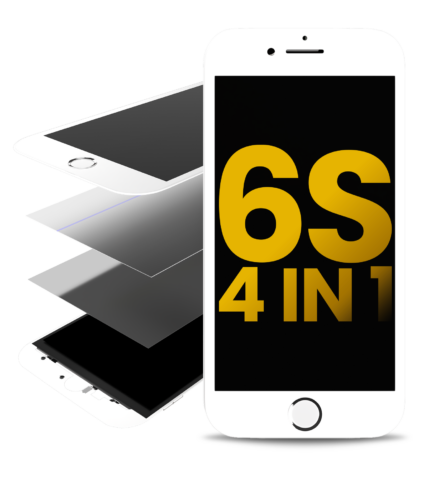 4 in 1 (Front Glass + Frame + Polarizer + OCA Pre-Installed) For iPhone 6S (White) (2 Pack)