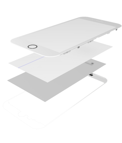 Protection d'écran 4 en 1 (verre avant + cadre + polariseur + film adhésif OCA préinstallé) pour iPhone 8 (lot de 2) (blanc) – Image 6