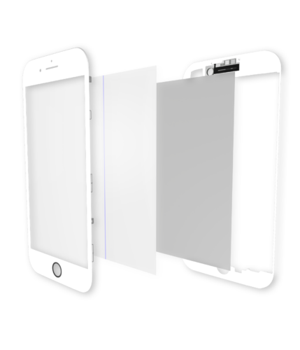 4 in 1 (Front Glass + Frame + Polarizer + OCA Pre-Installed) For iPhone 7 (Premium ) (White) (2 Pack)