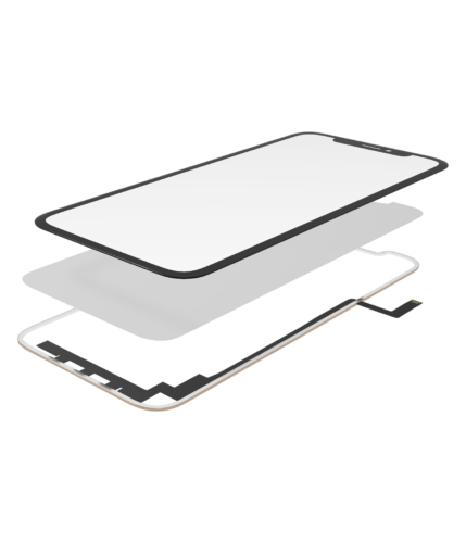 3 en 1 avec cadre Included (Short nappe vitre tactile (digitizer) + vitre avant + OCA pré-installé) pour iPhone XS – Image 7