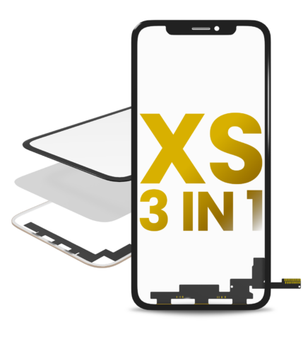 3 en 1 avec cadre Included (Short nappe vitre tactile (digitizer) + vitre avant + OCA pré-installé) pour iPhone XS – Image 8
