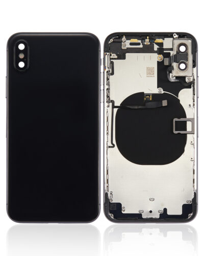 Coque arrière avec petits composants préinstallés pour iPhone X (sans logo) (Aftermarket Plus) (Gris sidéral) – Image 2