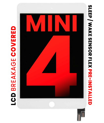 Écran LCD avec numériseur pour iPad Mini 4 (Aftermarket Pro : XO7) (Blanc)