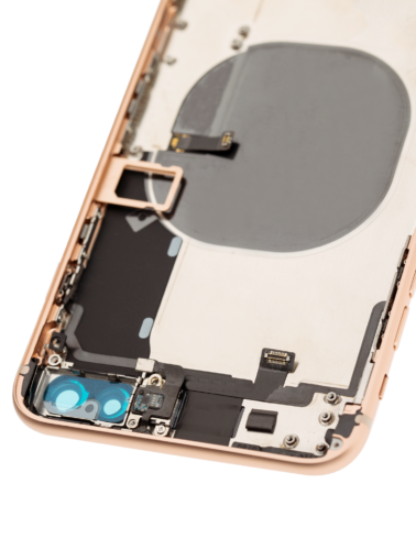 Back Housing W/ Small Components Pre-Installed For iPhone 8 Plus (Used OEM Pull: Grade C) (Gold) – Image 6