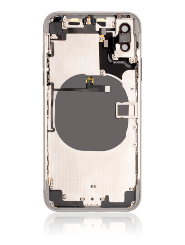 Coque arrière avec petits composants préinstallés pour iPhone X (Pièce d'origine d'occasion: Grade C) (Argent) – Image 3