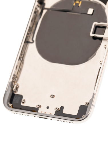 Coque arrière avec petits composants préinstallés pour iPhone X (Pièce d'origine d'occasion: Grade C) (Argent) – Image 6