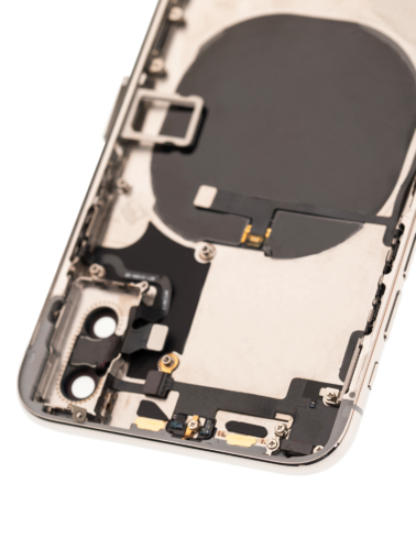 Coque arrière avec petits composants préinstallés pour iPhone X (Pièce d'origine d'occasion: Grade C) (Argent) – Image 7