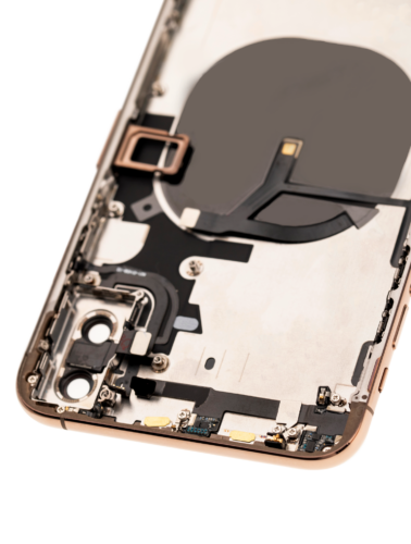 Coque arrière avec petits composants préinstallés pour iPhone XS Max (Pièce d'origine d'occasion : Grade C) (Or) – Image 6