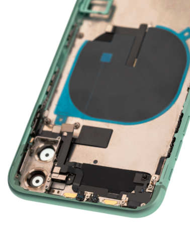 Back Housing W/ Small Components Pre-Installed For iPhone 11 (Used OEM Pull: Grade C) (Green) – Image 6