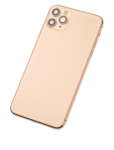 Back Housing W/ Small Components Pre-Installed For iPhone 11 Pro Max (Used OEM Pull: Grade B) (Gold) – Image 2