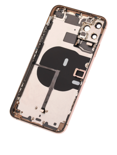 Back Housing W/ Small Components Pre-Installed For iPhone 11 Pro Max (Used OEM Pull: Grade B) (Gold) – Image 3