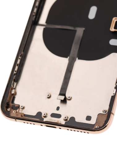 Back Housing W/ Small Components Pre-Installed For iPhone 11 Pro Max (Used OEM Pull: Grade B) (Gold) – Image 5