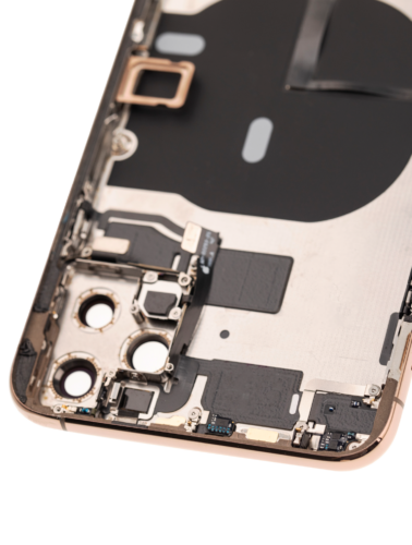 Back Housing W/ Small Components Pre-Installed For iPhone 11 Pro Max (Used OEM Pull: Grade B) (Gold) – Image 4