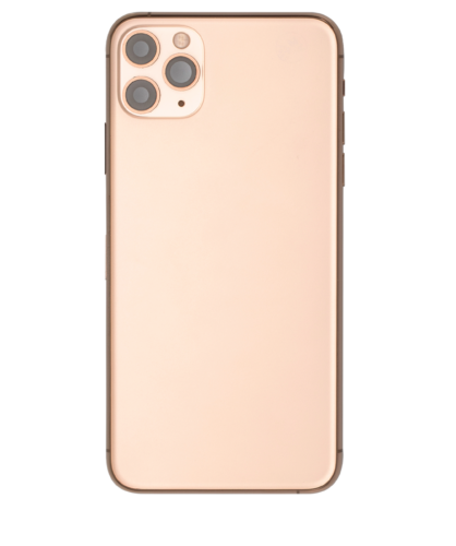 Back Housing W/ Small Components Pre-Installed For iPhone 11 Pro Max (Used OEM Pull: Grade B) (Gold) – Image 6