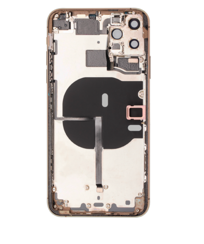 Back Housing W/ Small Components Pre-Installed For iPhone 11 Pro Max (Used OEM Pull: Grade B) (Gold) – Image 7
