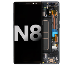 OLED Assembly With Frame For Samsung Galaxy Note 8 (Used OEM Pull: Grade A) (Midnight Black)