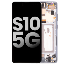 OLED Assembly With Frame For Samsung Galaxy S10 5G (Used OEM Pull: Grade A) (Majestic Black)