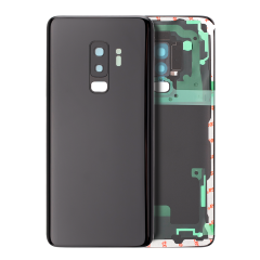 Cache arrière verre avec lentille de caméra pour Samsung Galaxy S9 Plus (Service Pack) (Midnight Black)