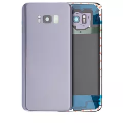 Cache arrière verre avec lentille de caméra pour Samsung Galaxy S8 Plus (No Logo) (compatible qualité supérieure) (Orchid Gray)