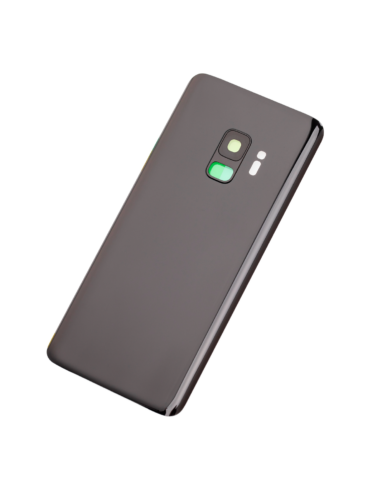 Cache arrière verre avec lentille de caméra pour Samsung Galaxy S9 (No Logo) (compatible qualité supérieure) (Midnight Black) – Image 2