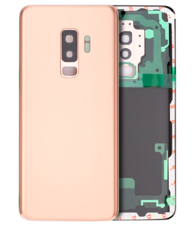 Cache arrière verre avec lentille de caméra pour Samsung Galaxy S9 Plus (No Logo) (compatible qualité supérieure) (Sunrise Gold)