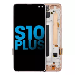 Écran LCD complet avec cadre (sans empreinte digitale capteur) pour Samsung Galaxy S10 Plus (Aftermarket Plus: TFT) (Flamingo Pink)