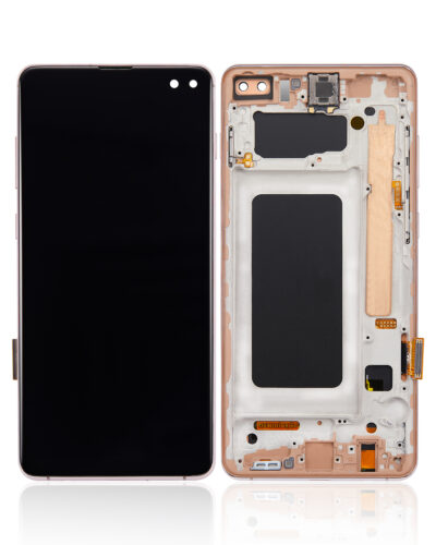Écran LCD complet avec cadre (sans empreinte digitale capteur) pour Samsung Galaxy S10 Plus (Aftermarket Plus: TFT) (Flamingo Pink) – Image 2