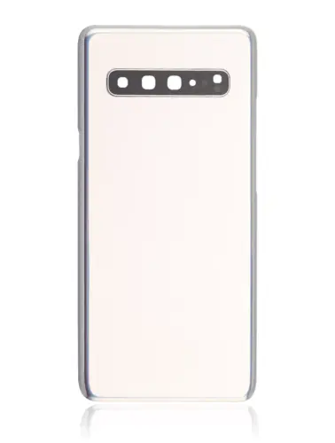 Cache arrière verre avec lentille de caméra pour Samsung Galaxy S10 5G (No Logo) (compatible qualité supérieure) (Crown Silver) – Image 2
