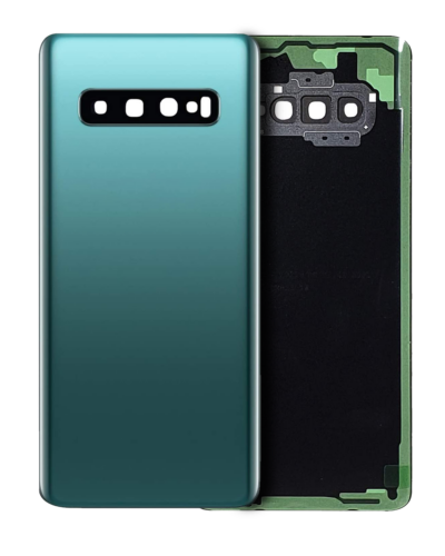 Back Cover Glass With Camera Lens For Samsung Galaxy S10 Plus (No Logo) (Aftermarket Plus) (Prism Green)