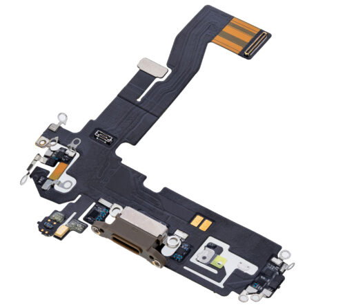 Charging Port Flex Cable For iPhone 12 Pro (Aftermarket Plus) (Gold) – Image 5