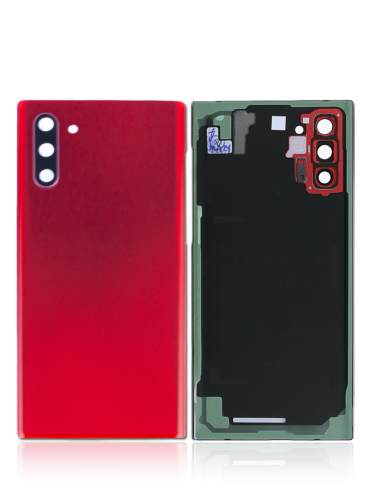 Coque arrière en verre avec objectif pour Samsung Galaxy Note 10 (sans logo) (Adaptable) (Rouge Aura) – Image 2