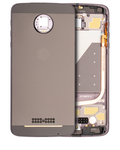 Coque arrière pour Motorola Moto Z Droid (XT1650-01 / 2016) (Pièce d'origine constructeur) (Noir / Gris)