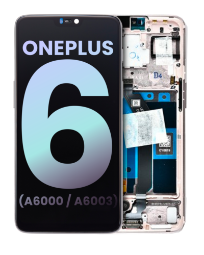 Bloc écran OLED avec cadre pour OnePlus 6 (A6000 / A6003) (Genuine OEM) (Silk White) – Image 2