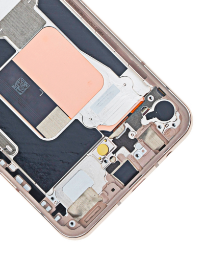 OLED Assembly With Frame For LG V60 ThinQ 5G UW (Verizon 5G UW Frame Only) (Used OEM Pull: Grade B/C) (Classy Blue / Gold Frame) – Image 5