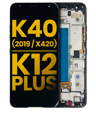 LCD Assembly With Frame For LG K40 (2019 / X420) / K12 Plus (Refurbished) (Black)