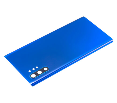 Coque arrière en verre avec objectif pour Samsung Galaxy Note 10 Plus / 5G (sans logo) (Adaptable) (Bleu Aura) – Image 5