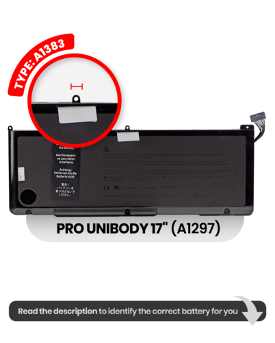 Replacement Battery (A1383) For MacBook Pro 17" A1297 (2011)