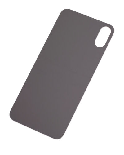 Verre arrière avec adhésif 3M pour iPhone XS (sans logo / grand trou pour la caméra) (argenté) – Image 6