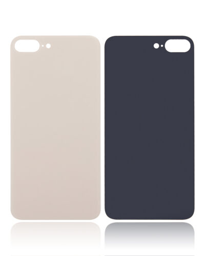 Back Glass With 3M Adhesive For iPhone 8 Plus (No Logo / Large Camera Hole) (Gold) – Image 2