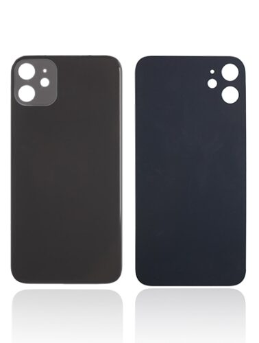 Verre arrière avec adhésif 3M pour iPhone 11 (sans logo / grand trou pour la caméra) (noir) – Image 2