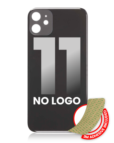 Verre arrière avec adhésif 3M pour iPhone 11 (sans logo / grand trou pour la caméra) (noir) – Image 5